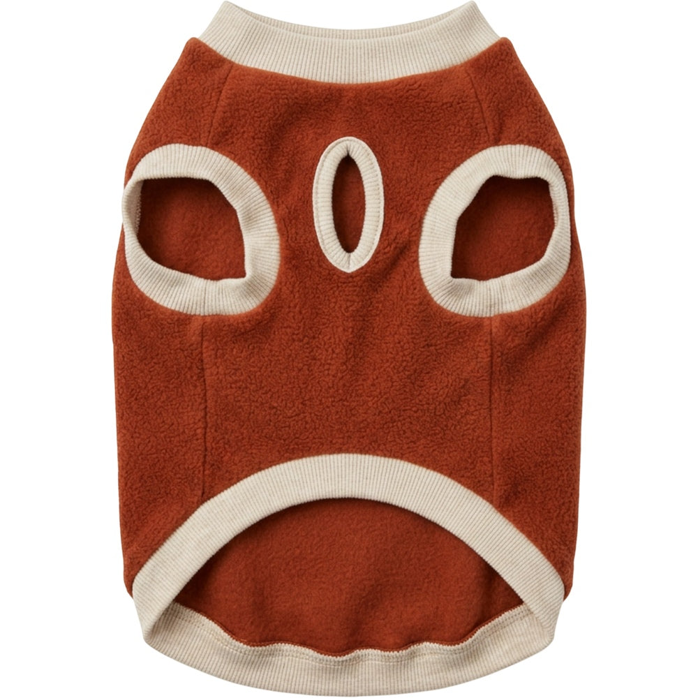 Xmkpd Fleece Pullover Pet Sweater Medium Rust Oatmeal - Product view