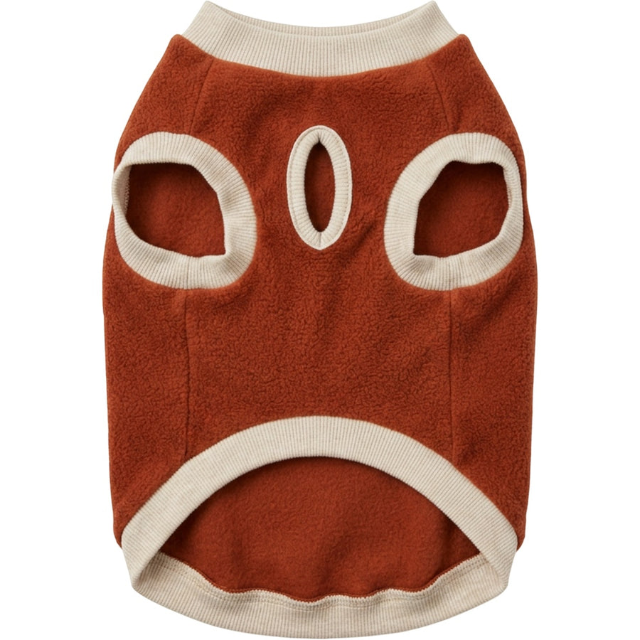Xmkpd Fleece Pullover Pet Sweater Medium Rust Oatmeal