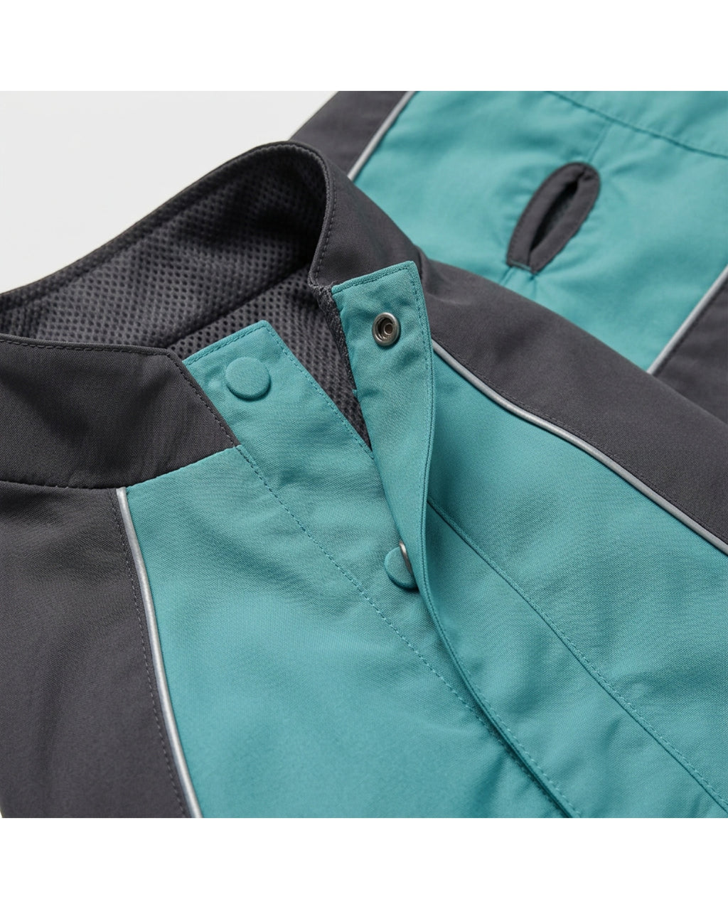 Xmkpd Hoodless Windbreaker Pet Jacket Large Teal Charcoal - Detail view