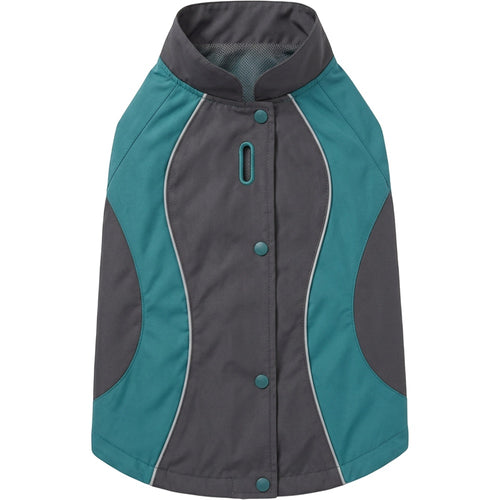 Xmkpd Hoodless Windbreaker Pet Jacket Large Teal Charcoal - Product view